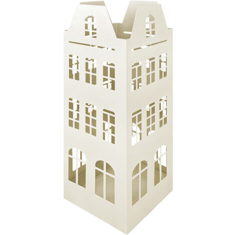 Portaombrelli Interno Esterno  Elegante in Metallo Con Ganci Per Ombrellini Design Moderno Modello 7 Crema