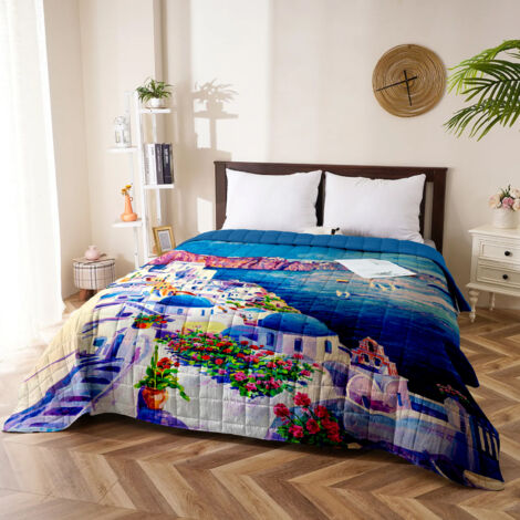 Trapuntino Matrimoniale Stampa Digitale Primavera Estate Copriletto Coperta Leggera Trapunta Primaverile Due Piazze Operedis9 - Foto 4