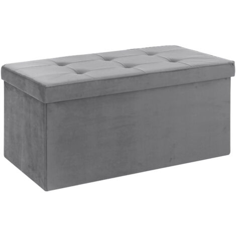 Pouf Contenitore In Velluto Rettangolare Moderno Panca Fondo Letto Cassapanca Soggiorno Panchina Per Ingresso Scarpiera Sgabello Panca Moderna Grigio