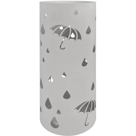 Portaombrelli Interno Esterno Elegante in Metallo Con Ganci Per Ombrellini Design Moderno Modello 3 Grigio