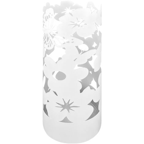 Portaombrelli Interno Esterno  Elegante in Metallo Con Ganci Per Ombrellini Design Moderno Modello 8 Bianco