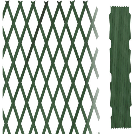 Traliccio Grigliato Estensibile In Legno Sostegno Muro Parete Verticale Fiori Piante Rampicanti Terrazzi Balcone Giardino Reticolato Fioriera Verde - 1x2 Mt