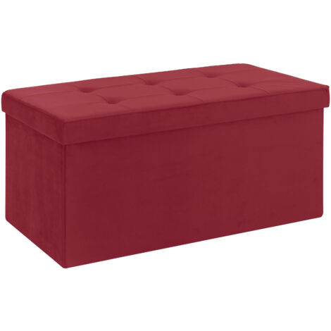 Pouf Contenitore In Velluto Rettangolare Moderno Panca Fondo Letto Cassapanca Soggiorno Panchina Per Ingresso Scarpiera Sgabello Panca Moderna Bordeaux