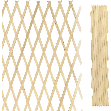 Traliccio Grigliato Estensibile In Legno Sostegno Muro Parete Verticale Fiori Piante Rampicanti Terrazzi Balcone Giardino Reticolato Fioriera Naturale - 1x3 Mt