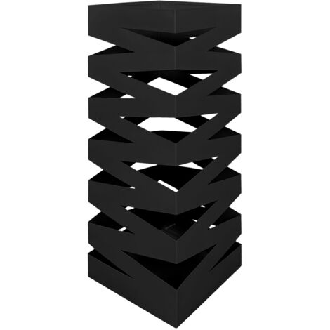 Portaombrelli Interno Esterno  Elegante in Metallo Con Ganci Per Ombrellini Design Moderno Modello 5 Nero