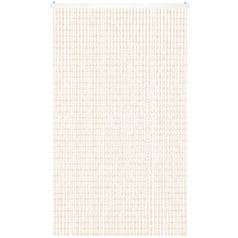 Tenda Antimosche per Porta Finestra A Pannello Con Telaio In PVC, In più Colori, Moschiera con Corde a Perline per Esterno Interno Fili a Caduta Beige - 100 x 220 Cm