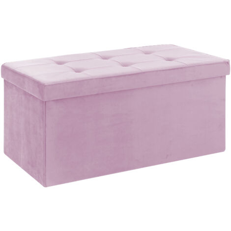 Pouf Contenitore In Velluto Rettangolare Moderno Panca Fondo Letto Cassapanca Soggiorno Panchina Per Ingresso Scarpiera Sgabello Panca Moderna RosaAntico