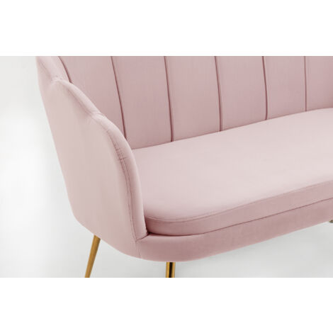 Divano Due Posti In Velluto Forma Conchiglia Gambe In Metallo