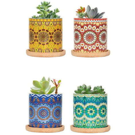 Vaso sospeso per pante grasse n ceramca fatto a mano con for d