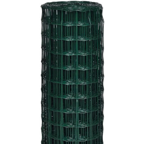 Rotolo Rete Metallica Antiruggine Per Recinzione Lunghezza 25 Metri Varie Altezze Acciaio Zincato Rivestito Pvc Recinzioni Giardino Terrazzo Pollaio Animali Ringhiere Cancelli Gabbie 1.5x25Mt
