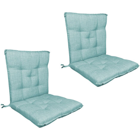 Set Cuscini Sedia Con Schienale Imbottiti Con Laccetti Banda Elastica 40 x 80 Cm Tiffany - 2 Pezzi