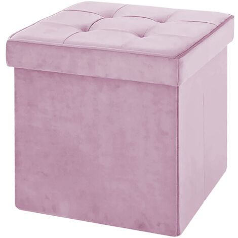 Pouf Contenitore In Velluto Quadrato Moderno Panca Cassapanca Soggiorno Panchina Per Ingresso Scarpiera Sgabello Panca Moderna RosaAntico
