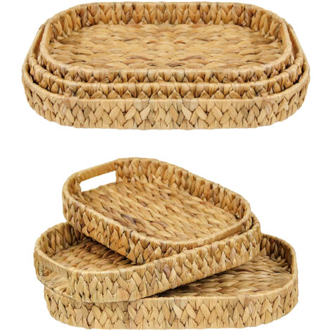 PRETYZOOM Cestino in Rattan Intrecciato Con Coperchio Portaoggetti Da