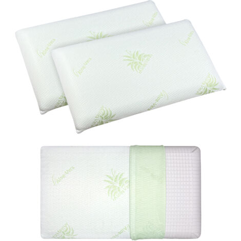Coppia Guanciali In Vero Memory Foam Cuscino Saponetta Fodera Aloe Vera Guanciale Made In Italy Cuscino Letto Antiacaro