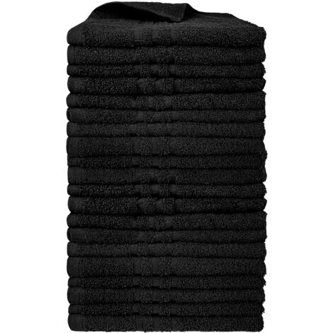 Set 5/10/20/30 Teli Asciugamani NeriProfessionali Parrucchiera Salviette Telo Colore Nero Con Tintura Indanthrene 380Gr 50 x 90 Cm Parrucchiere Salon Nero - 20 Pezzi
