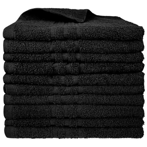 Set 5/10/20/30 Teli Asciugamani NeriProfessionali Parrucchiera Salviette Telo Colore Nero Con Tintura Indanthrene 380Gr 50 x 90 Cm Parrucchiere Salon Nero - 10 Pezzi
