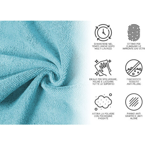 Set Da 12 Panni In Microfibra Per Pulizia Cucina – Ultra Assorbenti E Riutilizzabili – 30x30 Cm Multicolore