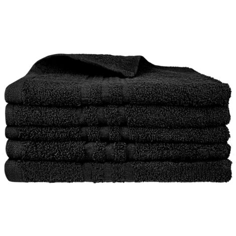 Set 5/10/20/30 Teli Asciugamani NeriProfessionali Parrucchiera Salviette Telo Colore Nero Con Tintura Indanthrene 380Gr 50 x 90 Cm Parrucchiere Salon Nero - 5 Pezzi