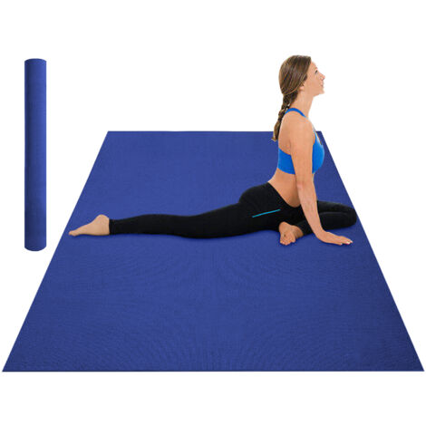 Tappeto Per Esercizi Grande Extra Large 120 x 180 Cm Antiscivolo Resistente Tappetino Allenamento Casa Palestra Materassino Fitness Pilates Yoga In Pvc Arrotolabile Facile Trasporto  - Blu