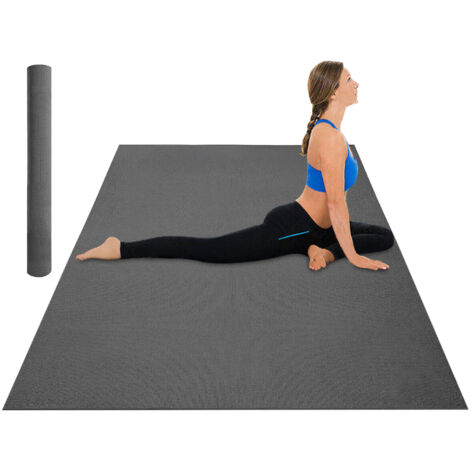 Tappeto Per Esercizi Grande Extra Large 120 x 180 Cm Antiscivolo Resistente Tappetino Allenamento Casa Palestra Materassino Fitness Pilates Yoga In Pvc Arrotolabile Facile Trasporto - Grigio