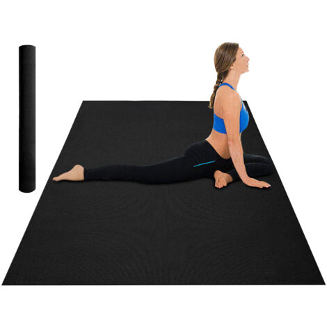 Tappeto Per Esercizi Grande Extra Large 120 x 180 Cm Antiscivolo Resistente Tappetino Allenamento Casa Palestra Materassino Fitness Pilates Yoga In Pvc Arrotolabile Facile Trasporto  - Nero