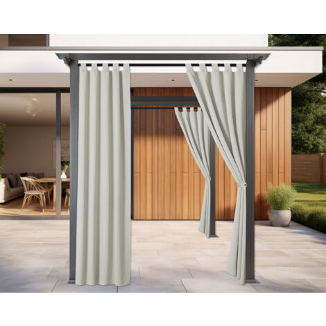 Tenda Per Gazebo Da Esterno Resistente 160 x 270 Cm Con Asole E Passanti Chiusura A Bottoni Antivento Antipolvere Uv Resistente Tende Da Sole Ombreggiante Terrazzo Multiuso 2 Pezzi - Grigio