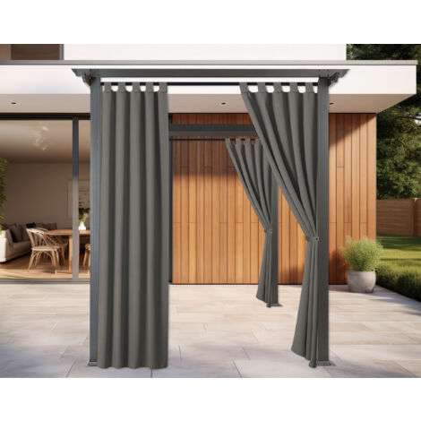 Tenda Per Gazebo Da Esterno Resistente 160 x 270 Cm Con Asole E Passanti Chiusura A Bottoni Antivento Antipolvere Uv Resistente Tende Da Sole Ombreggiante Terrazzo Multiuso 2 Pezzi - Antracite