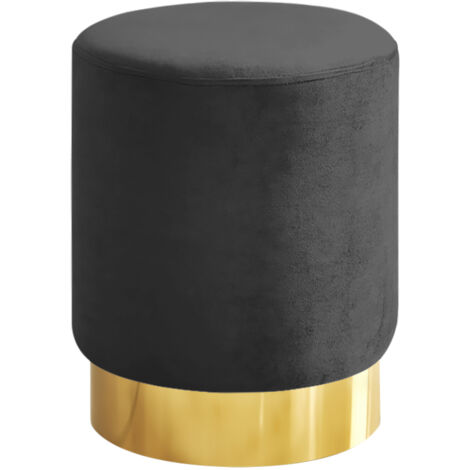 Pouf Cilindro Poggiapiedi Camera Design Pouff Cameretta Con Base Dorata Salotto In Velluto Sgabello Stone