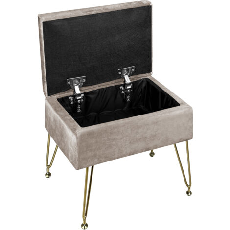 Moderno ottomano rotondo in velluto, poggiapiedi imbottito e sgabello da toeletta con coperchio rimovibile, base in metallo dorato, elegante verde, per soggiorno, camera da letto, ingresso (43 x 34 cm