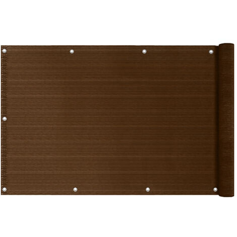 Telo Copribalcone Ombreggiante 90% con Occhielli 90x500 Cm per Privacy e Protezione Esterno Frangivista Marrone