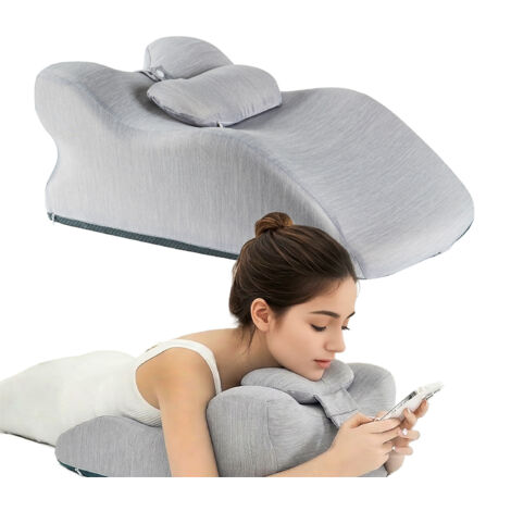 Cuscino Ergonomico in Memory Foam per Schiena e Collo, Cuscino a Cuneo per Lettura a Letto e Relax, Supporto Posturale con Cuscino Testa Rimovibile (1/5)