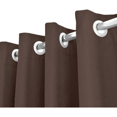 Tenda Semioscurante 140 x 290 Cm Moderne Con Occhielli  Marrone - 1 Tenda