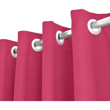Tenda Semioscurante 140 x 290 Cm Moderne Con Occhielli Fucsia - 2 Tende