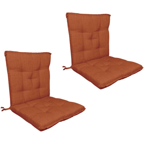 Set Cuscini Sedia Con Schienale Imbottiti Con Laccetti Banda Elastica 40 x 80 Cm Rust - 2 Pezzi