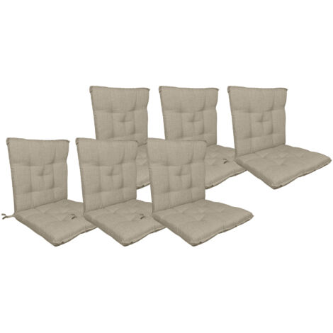 Set Cuscini Sedia Con Schienale Imbottiti Con Laccetti Banda Elastica 40 x 80 Cm Corda - 6 Pezzi