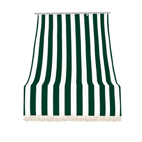 Tenda da sole tessuto resistente per esterno con anelli lavabile frange pizzo Verde - 200x295 cm