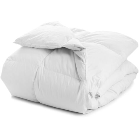 Piumino Letto Inverno Interno Bianco Coperta Invernale Pesante 300 Gr Morbida Microfibra Manopesca Anallergica Piumone Sofficissimo Bianco - 1 Piazza e mezza