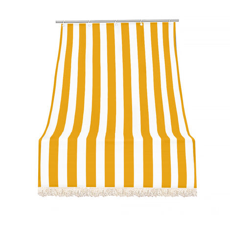 Tenda da sole tessuto resistente per esterno con anelli lavabile frange pizzo Giallo - 200x295 cm