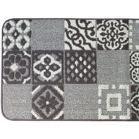 Tappeto Passatoia 3D Triangolini Grigio - Lavabile In Lavatrice 50x120 Cm