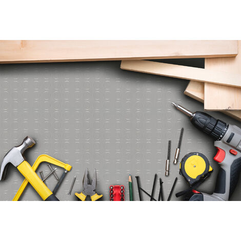 Tappeto in  al metro Gomma per Rivestimento Pavimento, Bollata 1x10m - Grigio
