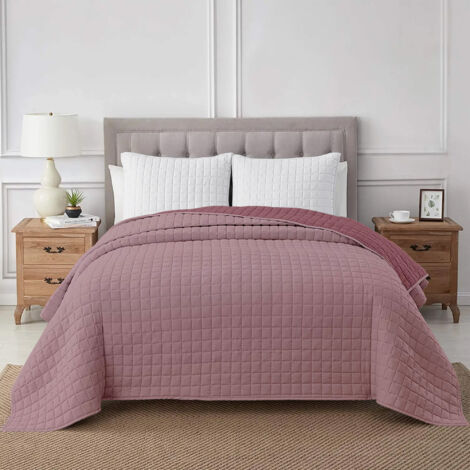 Trapuntino Coperta Primaverile Bicolore Trapunta Anallergica Piumino Mezza Stagione e Antiacaro Colorato Tinta Unita Made in Italy Zephir/Orchidea - Una piazza e mezza