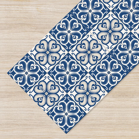 Tappeto da cucina antiscivolo, antimacchia passatoia multiuso 50x150 - Mattonella blu
