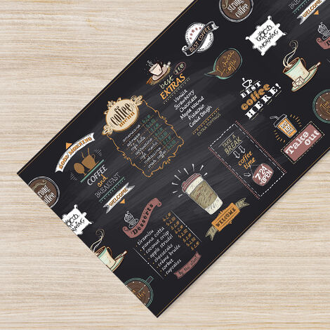 Tappeto da cucina antiscivolo, antimacchia passatoia multiuso 50x100 - Menu