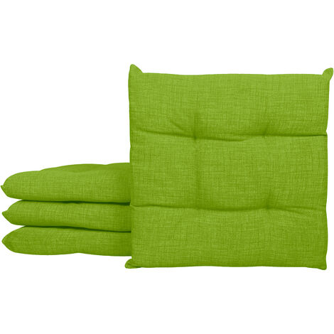 Set 4/6 Cuscini Sedia Con Lacci Cuscino 4 Punti Imbottiti Spessore 6 Cm Verde - 4 Pezzi