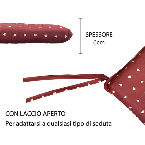Cuscini Per Sedia In Vimini J Oomie, Colore Rosso, Confezione Da 1