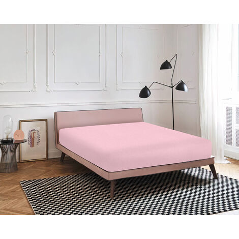 Lenzuolo Coprimaterasso Sotto In Calda E Morbida Flanella Di Cotone Felpato Con Angoli Elasticizzati E Anti Pilling Flanellato Autunnale Invernale Rosa - Matrimoniale (1/5)