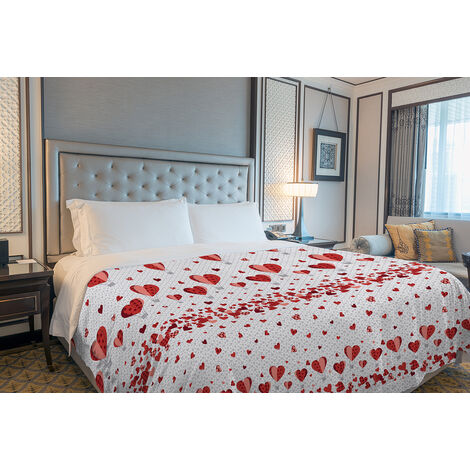 Copriletto estivo made in Italy 100% cotone piquet singolo matrimoniale piazza e mezza diverse fantasie Mongolfiera Rosso - 1 Piazza