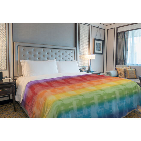 Copriletto estivo made in Italy 100% cotone piquet singolo matrimoniale piazza e mezza diverse fantasie Arcobaleno Multicolore - 2 Piazze