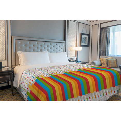 Copriletto estivo made in Italy 100% cotone piquet singolo matrimoniale piazza e mezza diverse fantasie Matite arancione - 1 Piazza e mezza