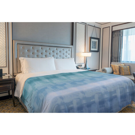 Copriletto estivo made in Italy 100% cotone piquet singolo matrimoniale piazza e mezza diverse fantasie Arcobaleno Blu - 1 Piazza e mezza